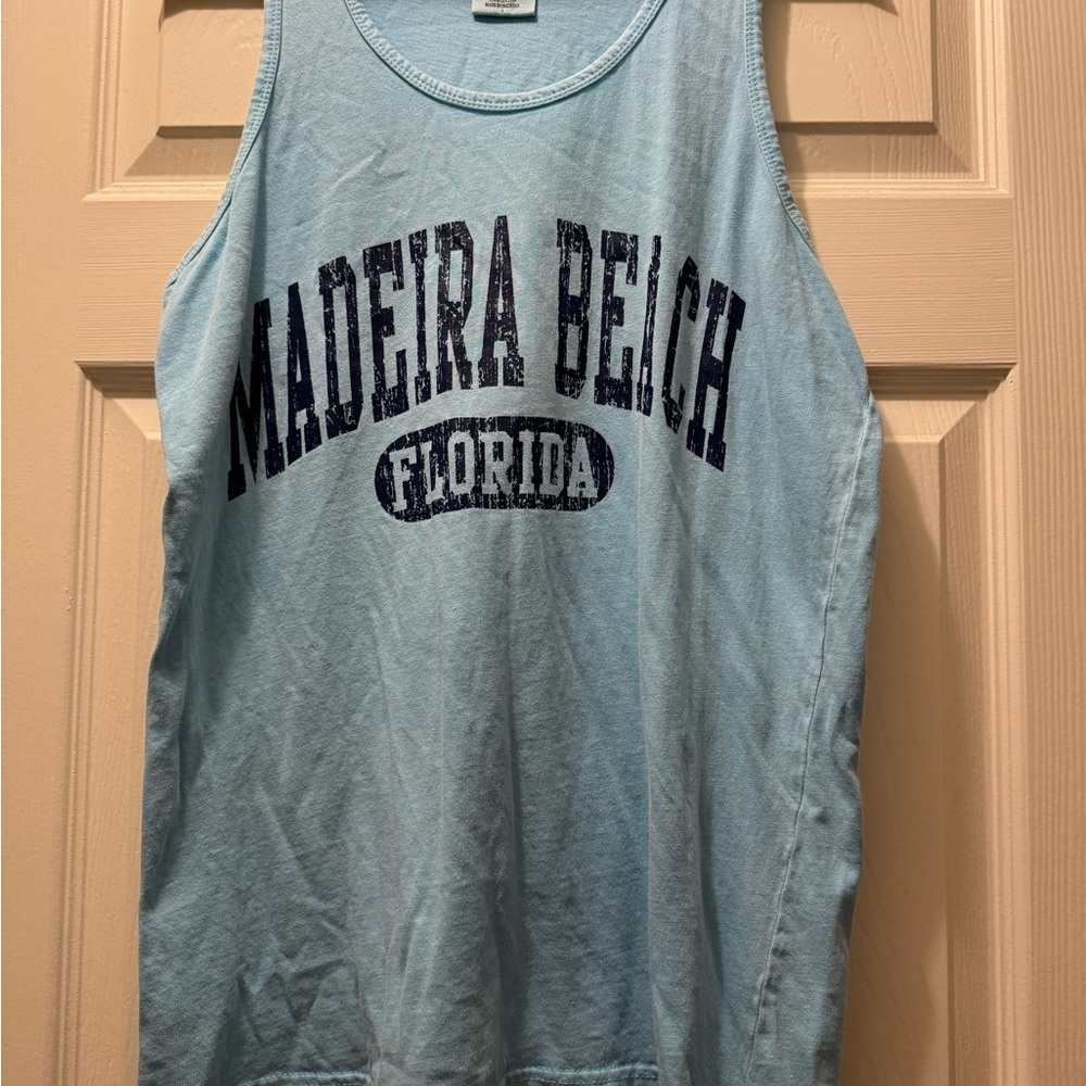 Light Blue Graphic Tank Top